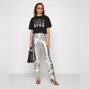 Good American | Silver High Rise Straight Good Icon Jean